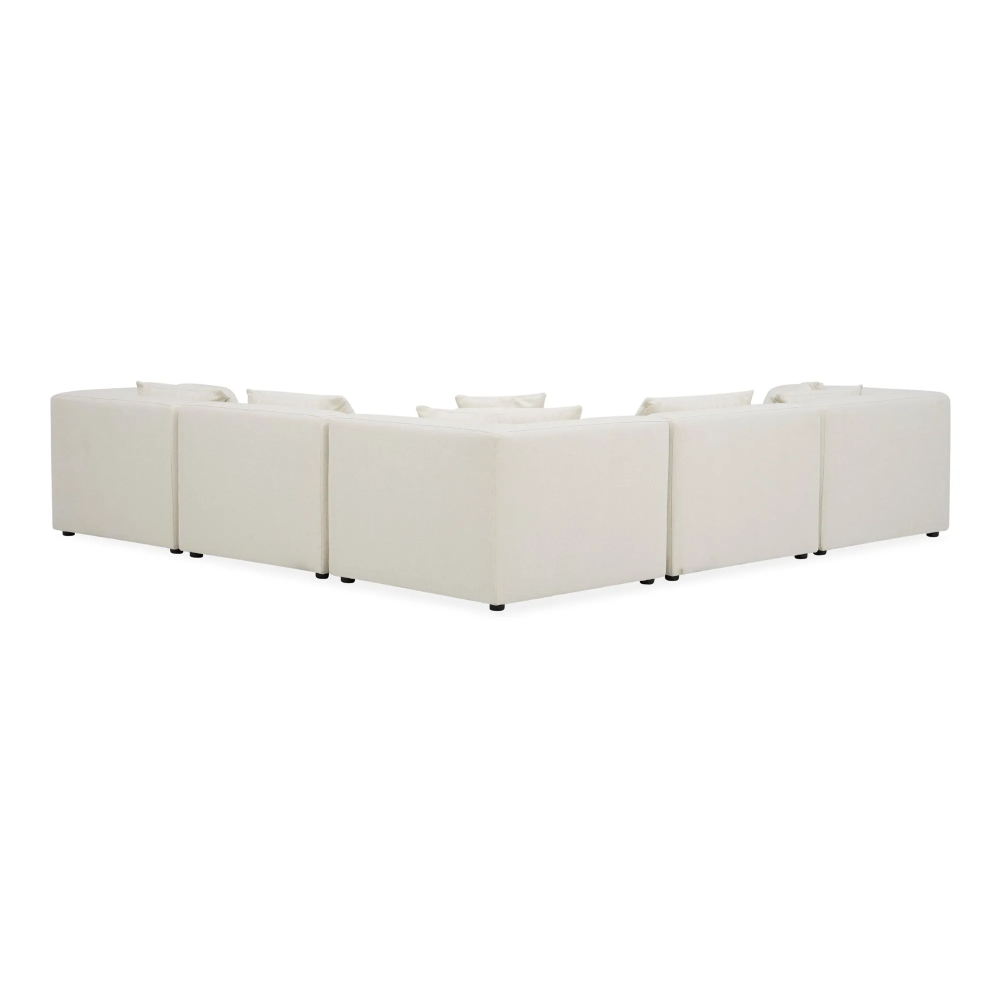 Moe's Home Collection Lowtide Classic Warm White L-Shaped Modular Sectional
