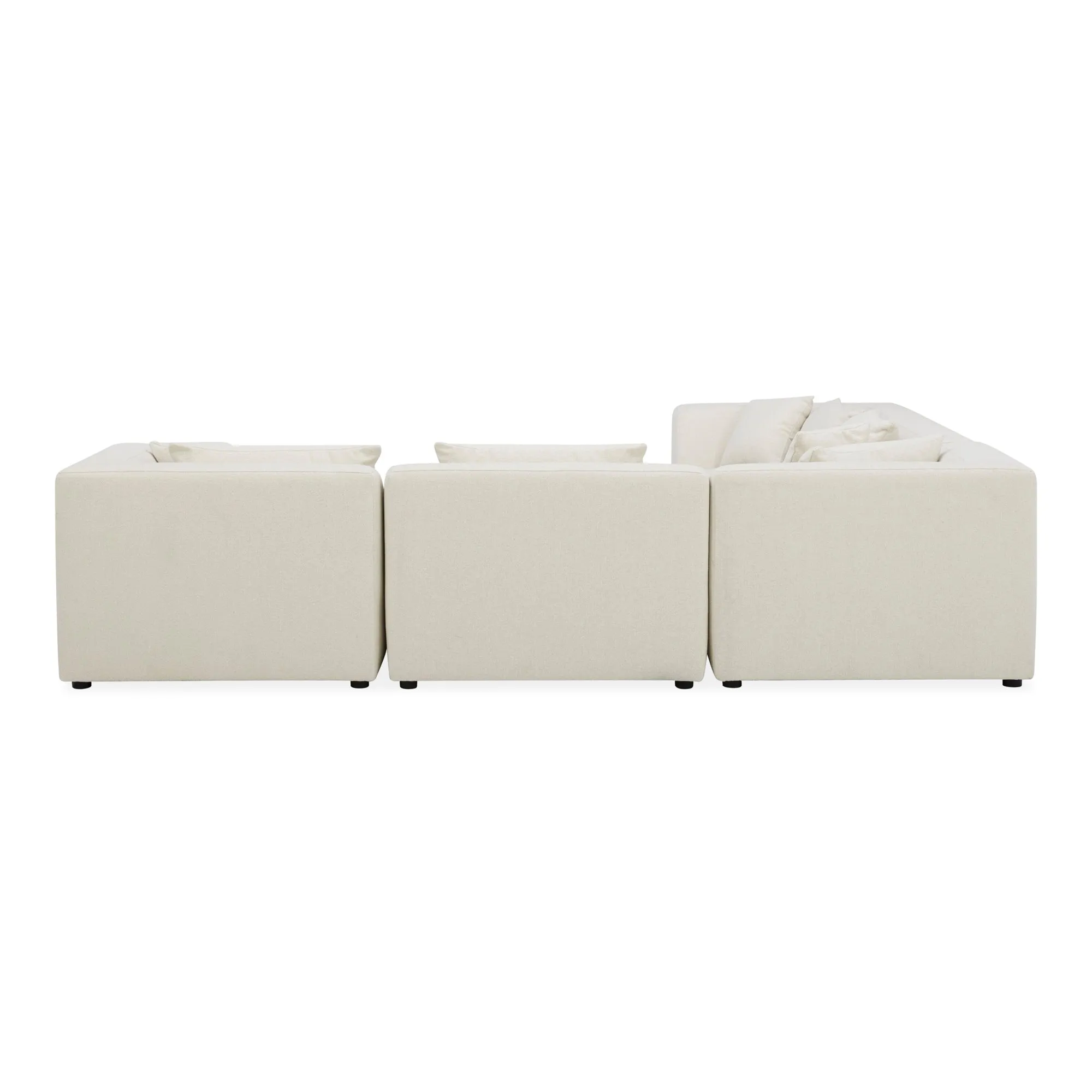 Moe's Home Collection Lowtide Classic Warm White L-Shaped Modular Sectional