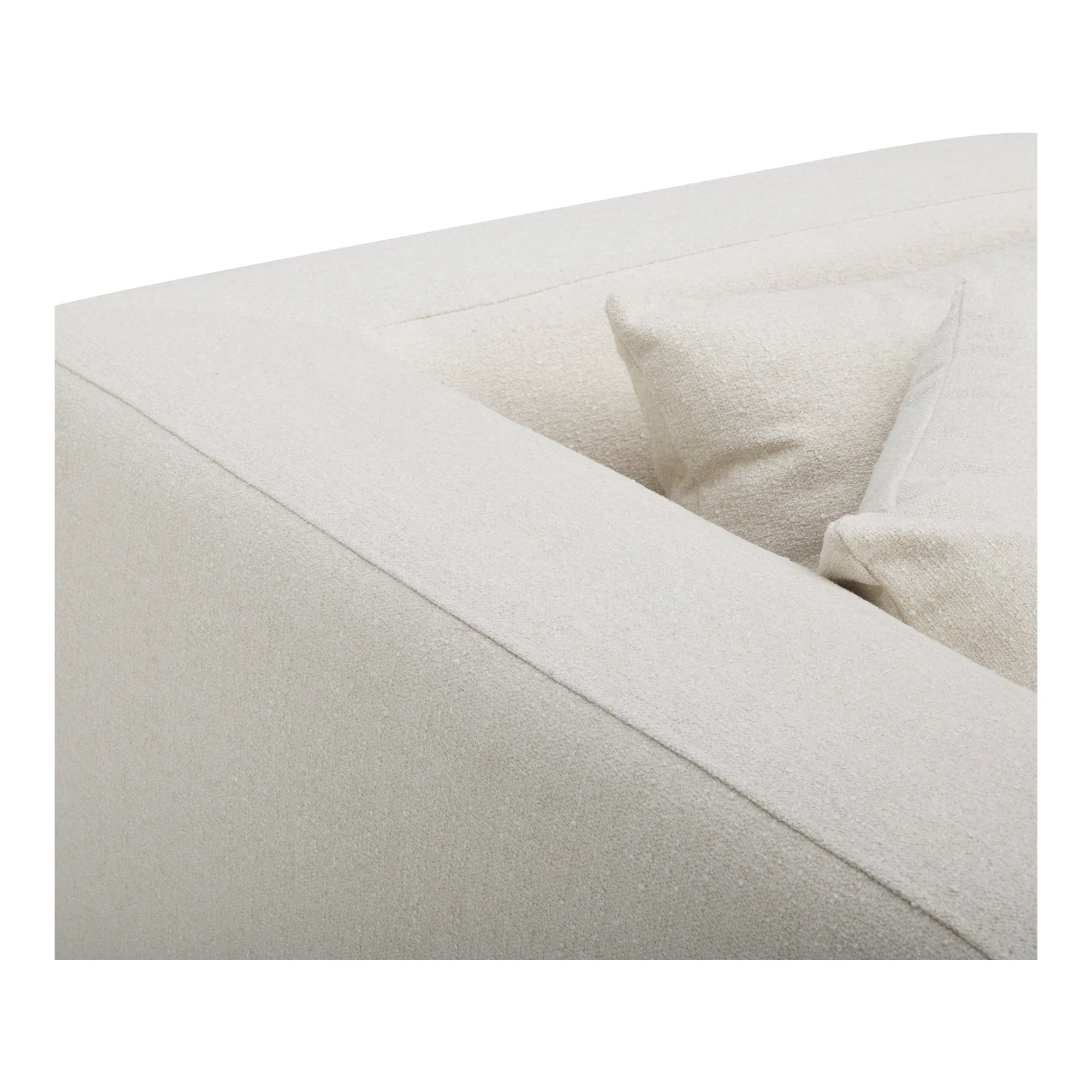 Moe's Home Collection Lowtide Classic Warm White L-Shaped Modular Sectional