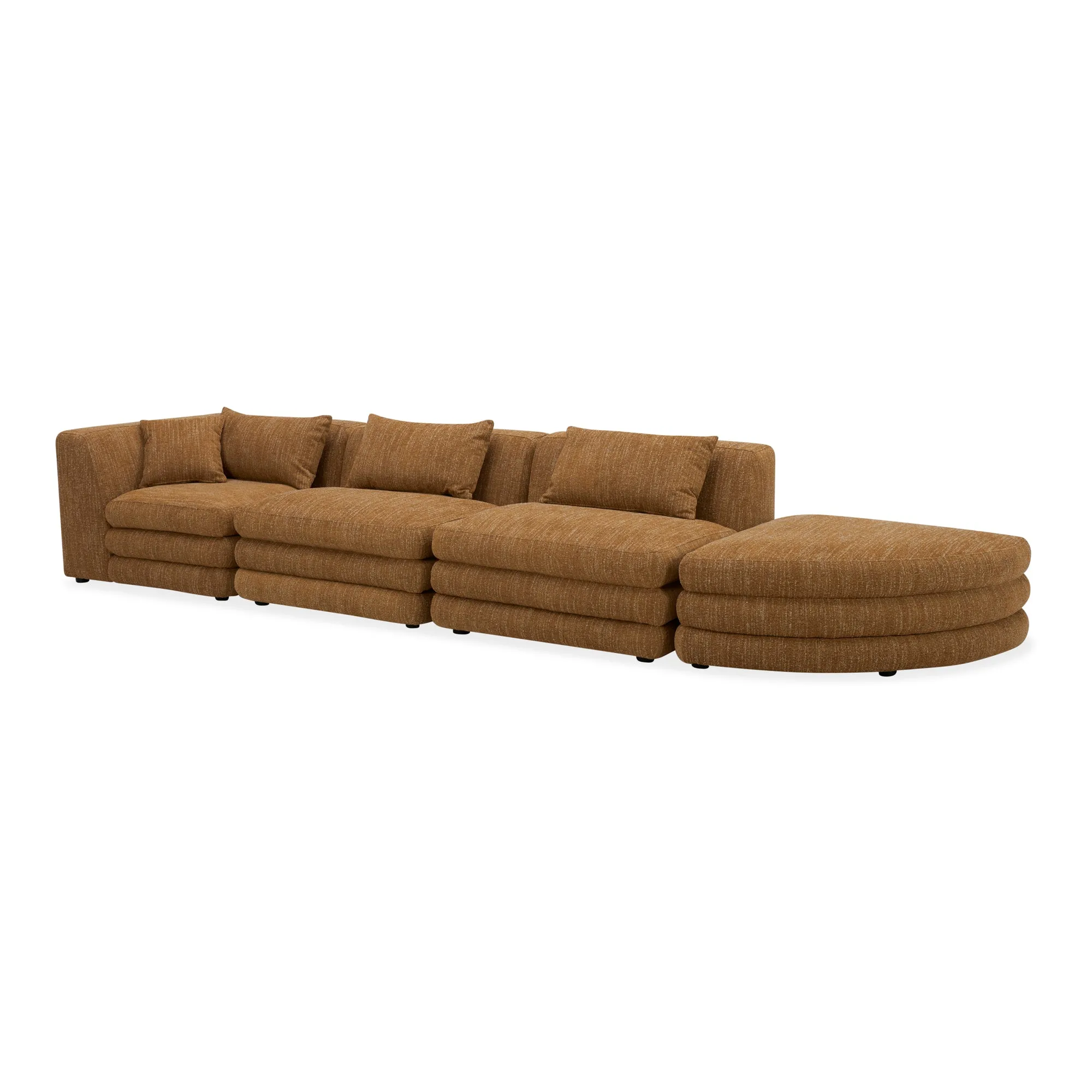 Moe's Home Collection Lowtide Linear Amber Glow Modular Sectional