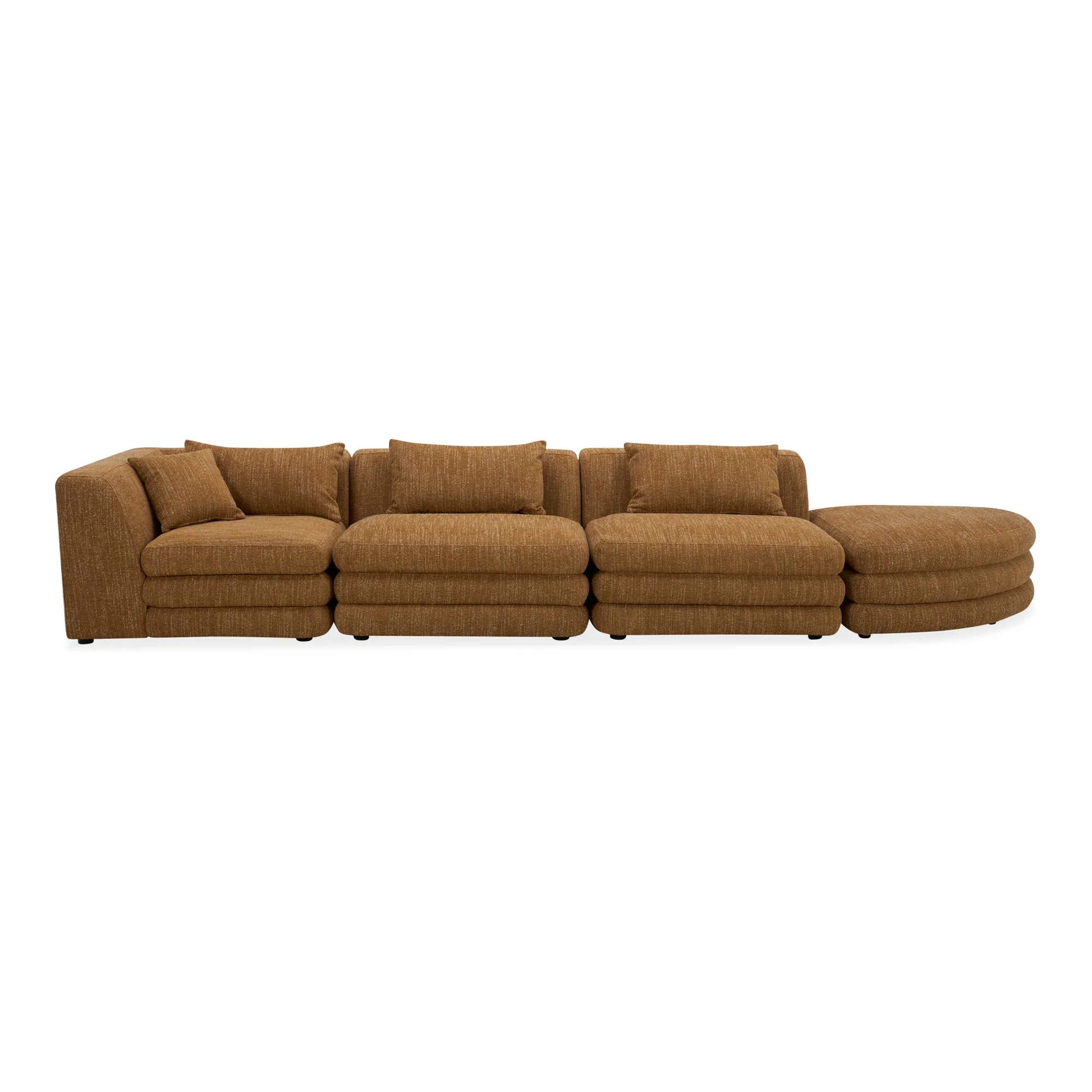 Moe's Home Collection Lowtide Linear Amber Glow Modular Sectional