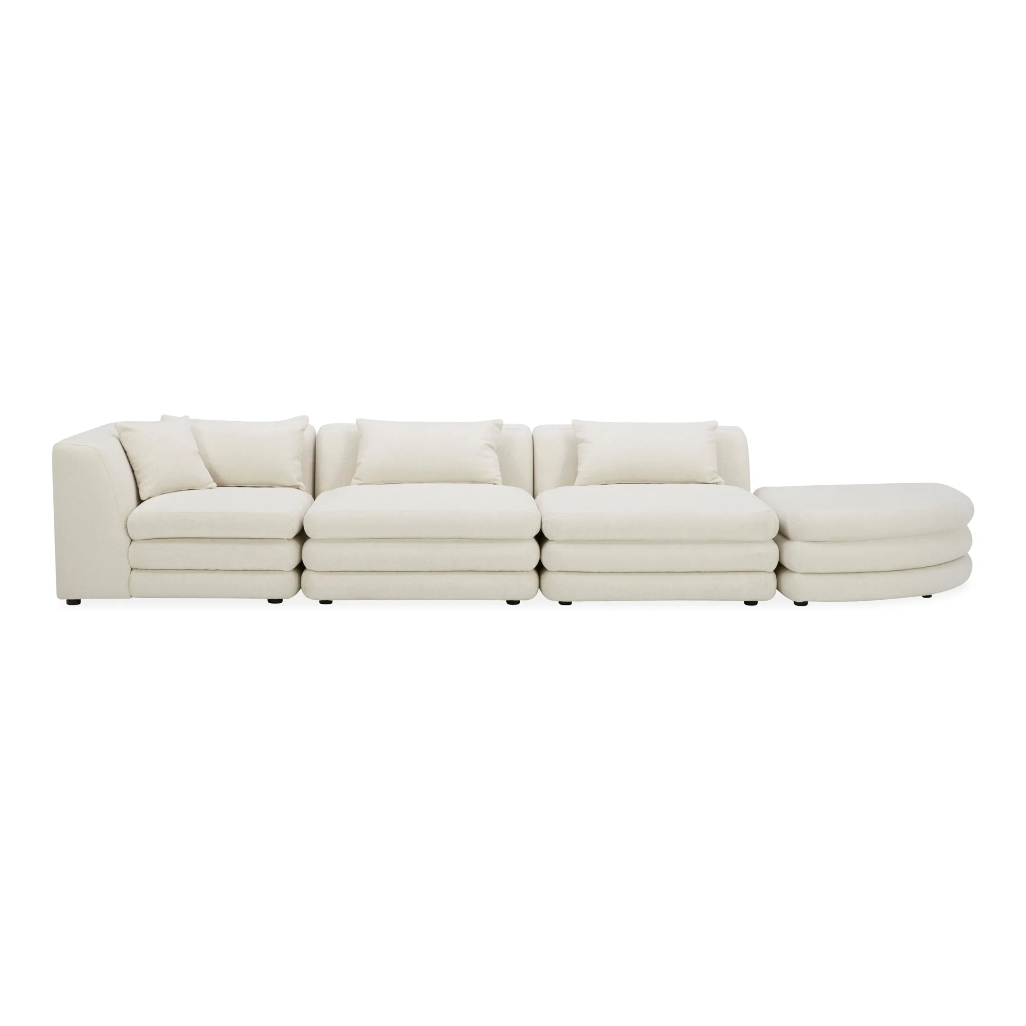 Moe's Home Collection Lowtide Linear Warm White Modular Sectional
