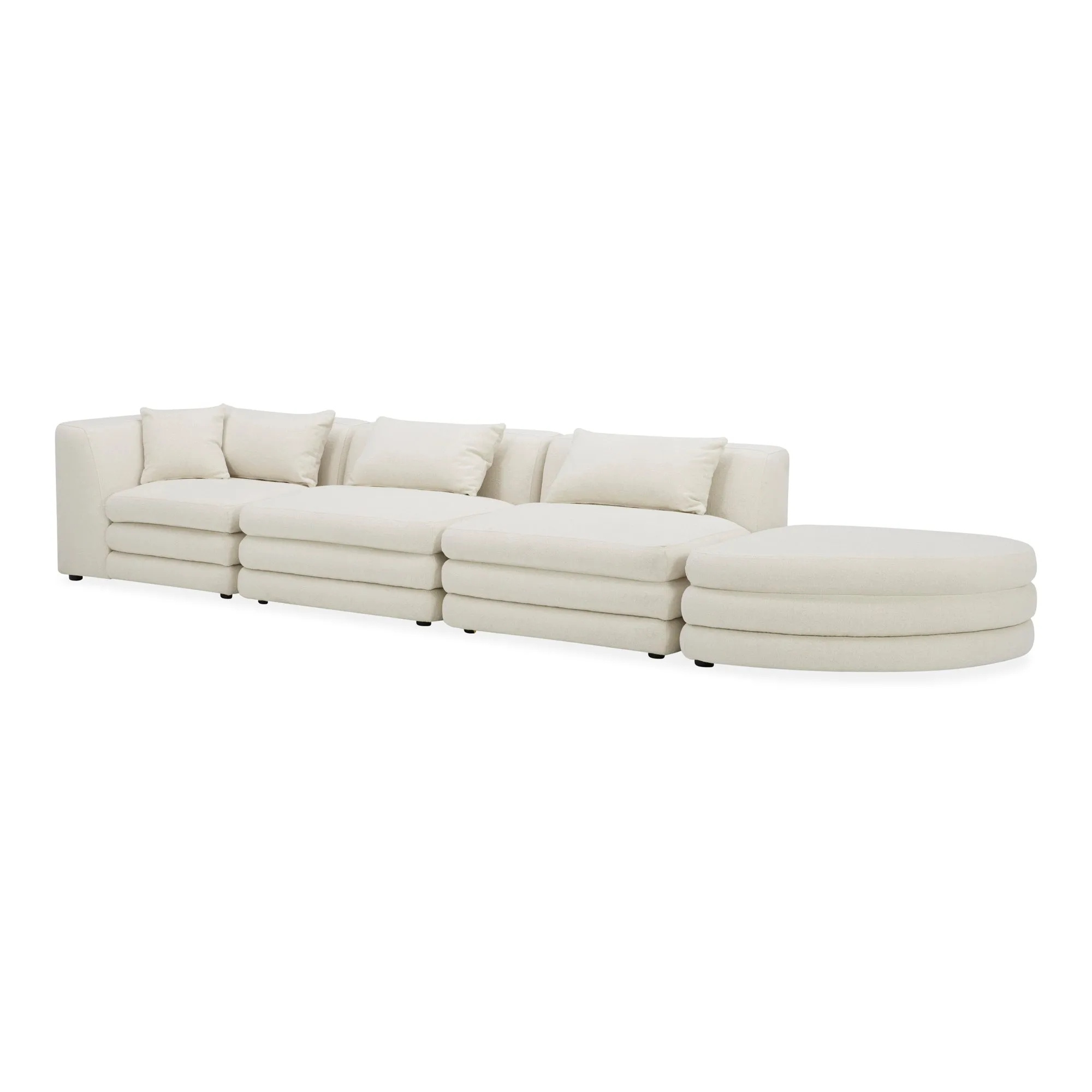 Moe's Home Collection Lowtide Linear Warm White Modular Sectional