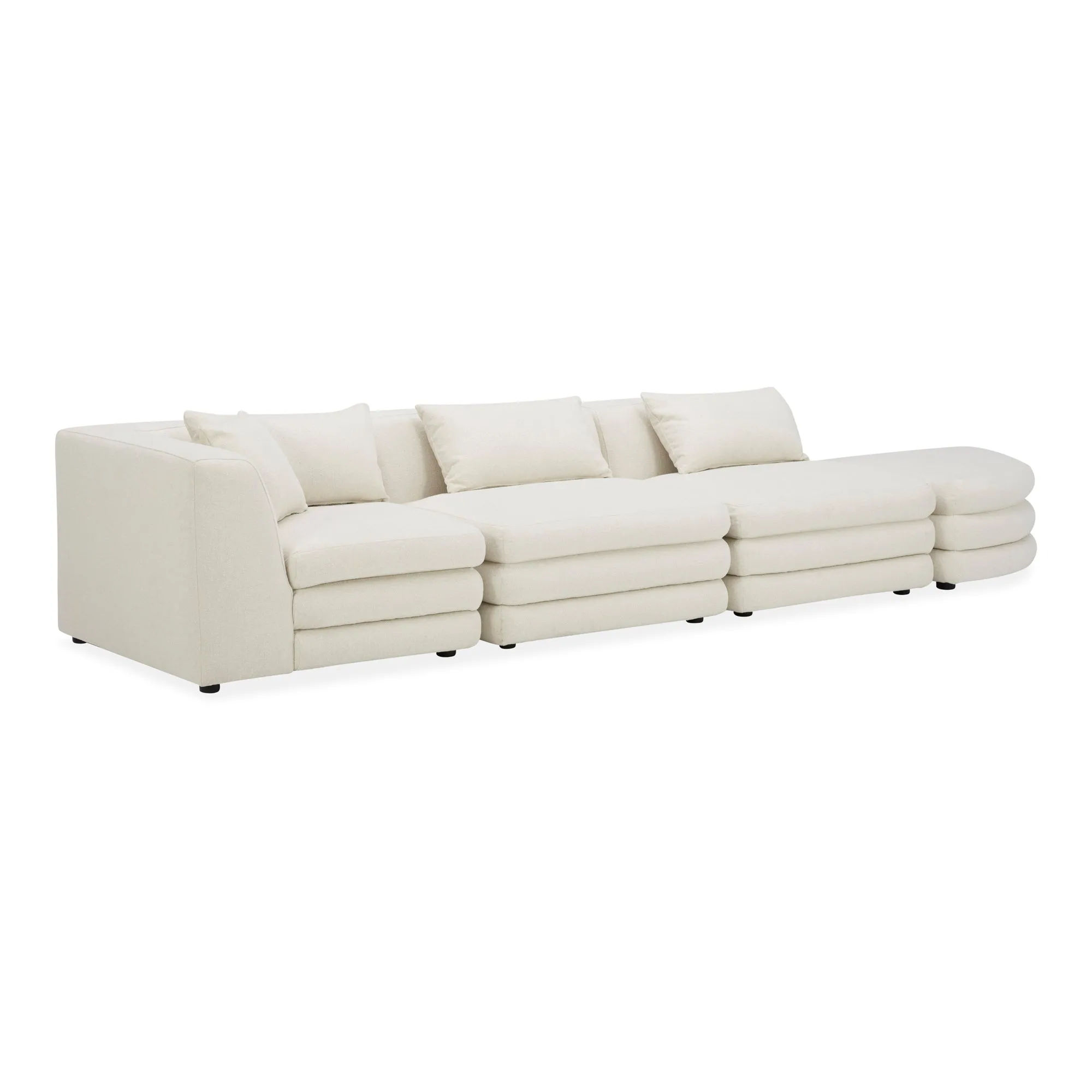 Moe's Home Collection Lowtide Linear Warm White Modular Sectional