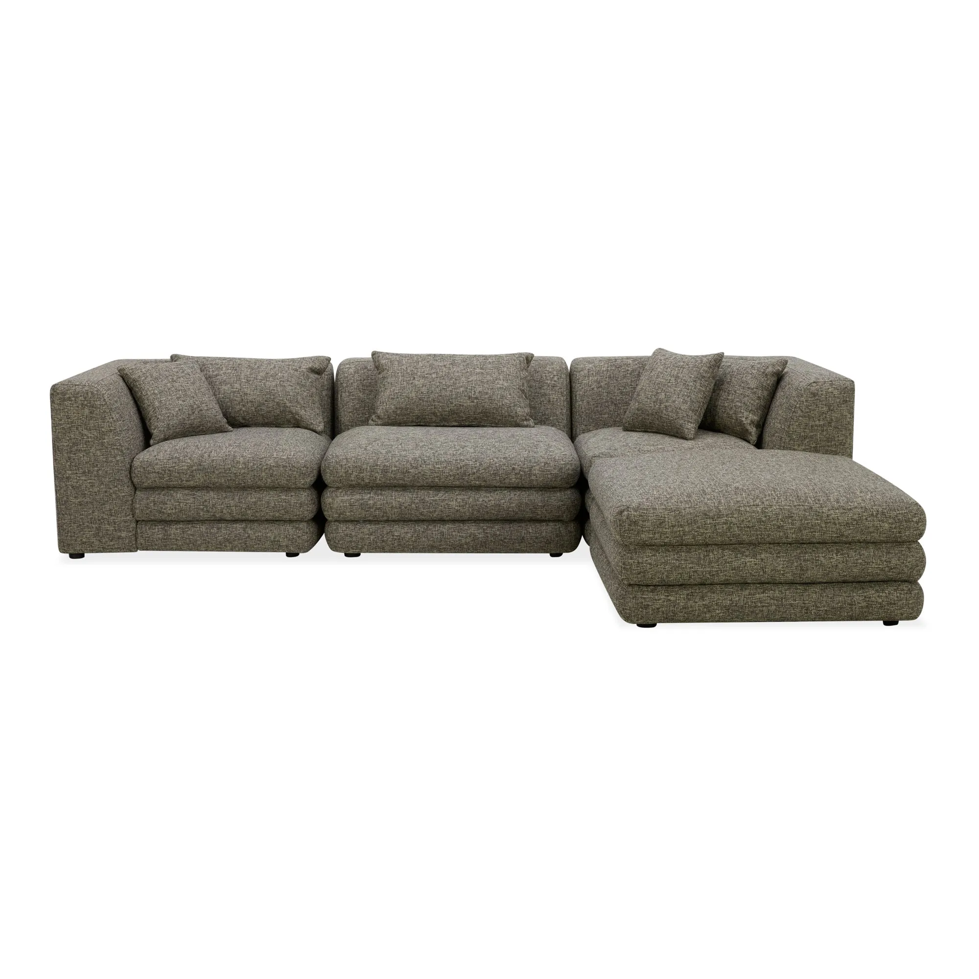 Moe's Home Collection Lowtide Lounge Stone Tweed Modular Sectional