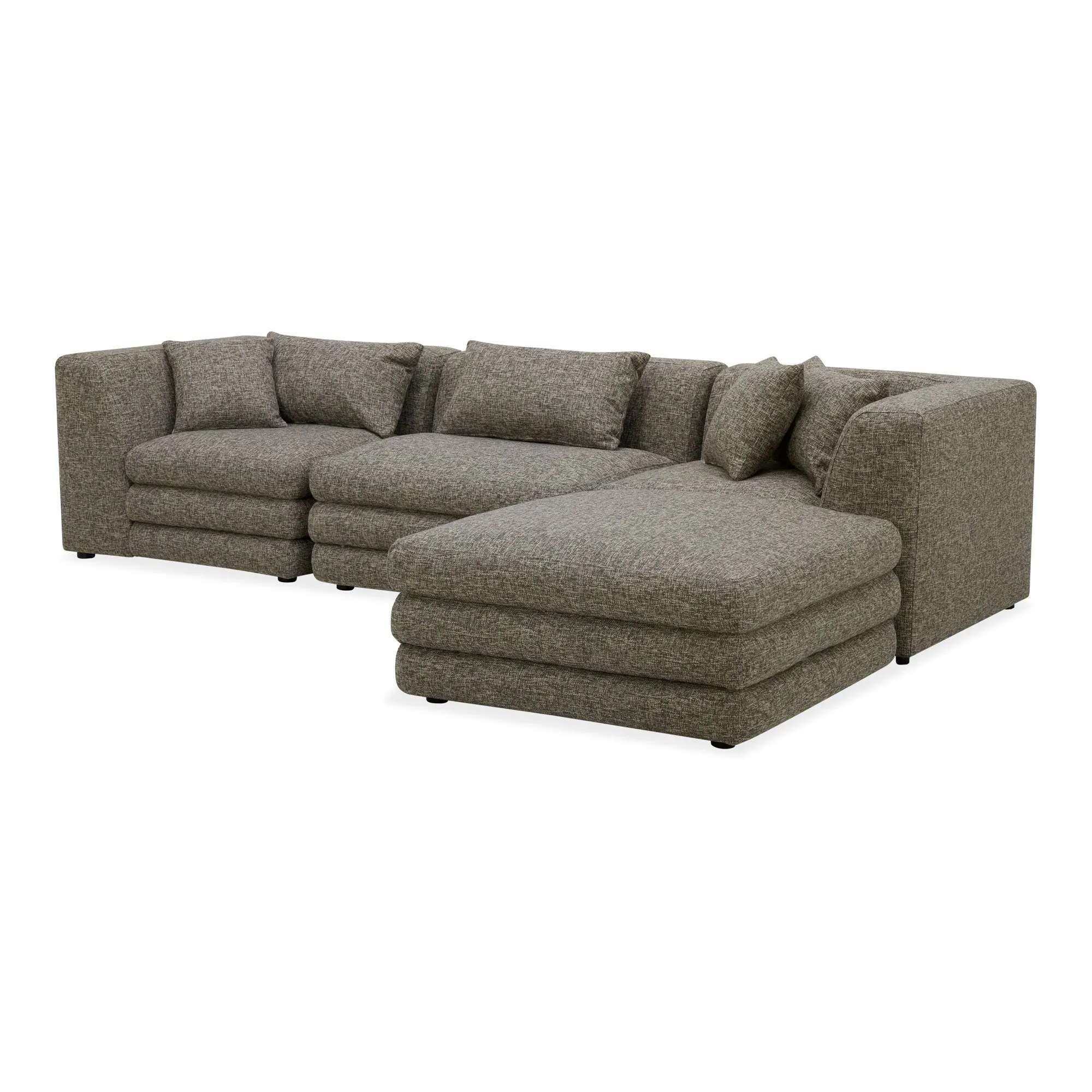 Moe's Home Collection Lowtide Lounge Stone Tweed Modular Sectional