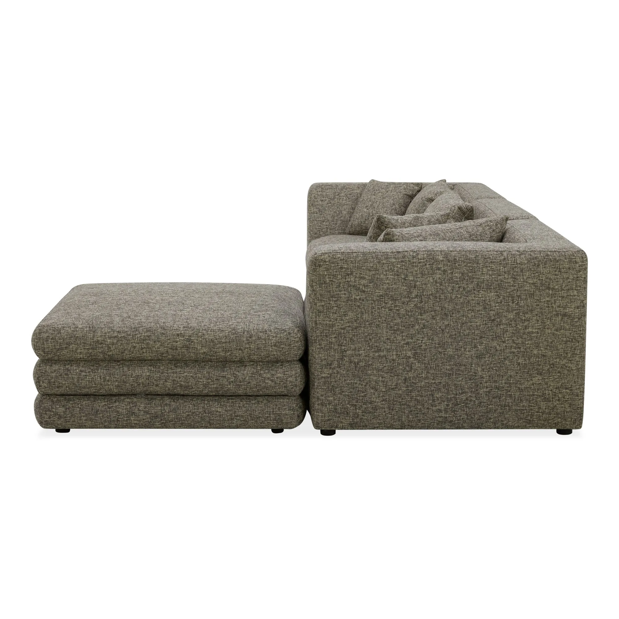 Moe's Home Collection Lowtide Lounge Stone Tweed Modular Sectional