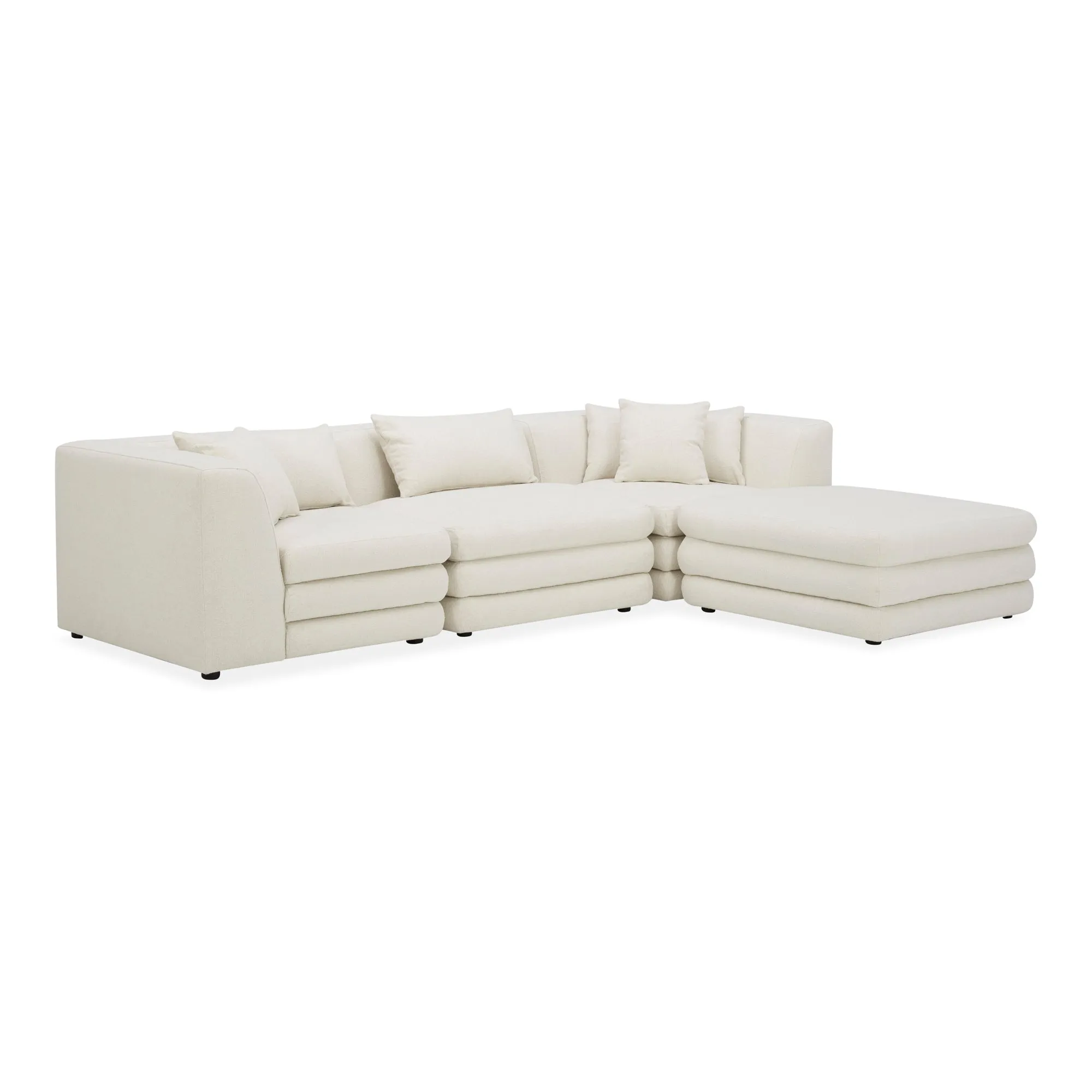 Moe's Home Collection Lowtide Lounge Warm White Modular Sectional