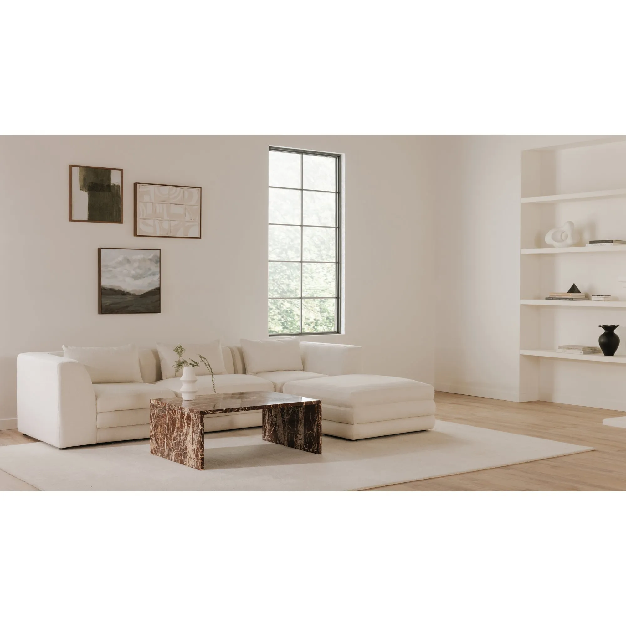 Moe's Home Collection Lowtide Lounge Warm White Modular Sectional