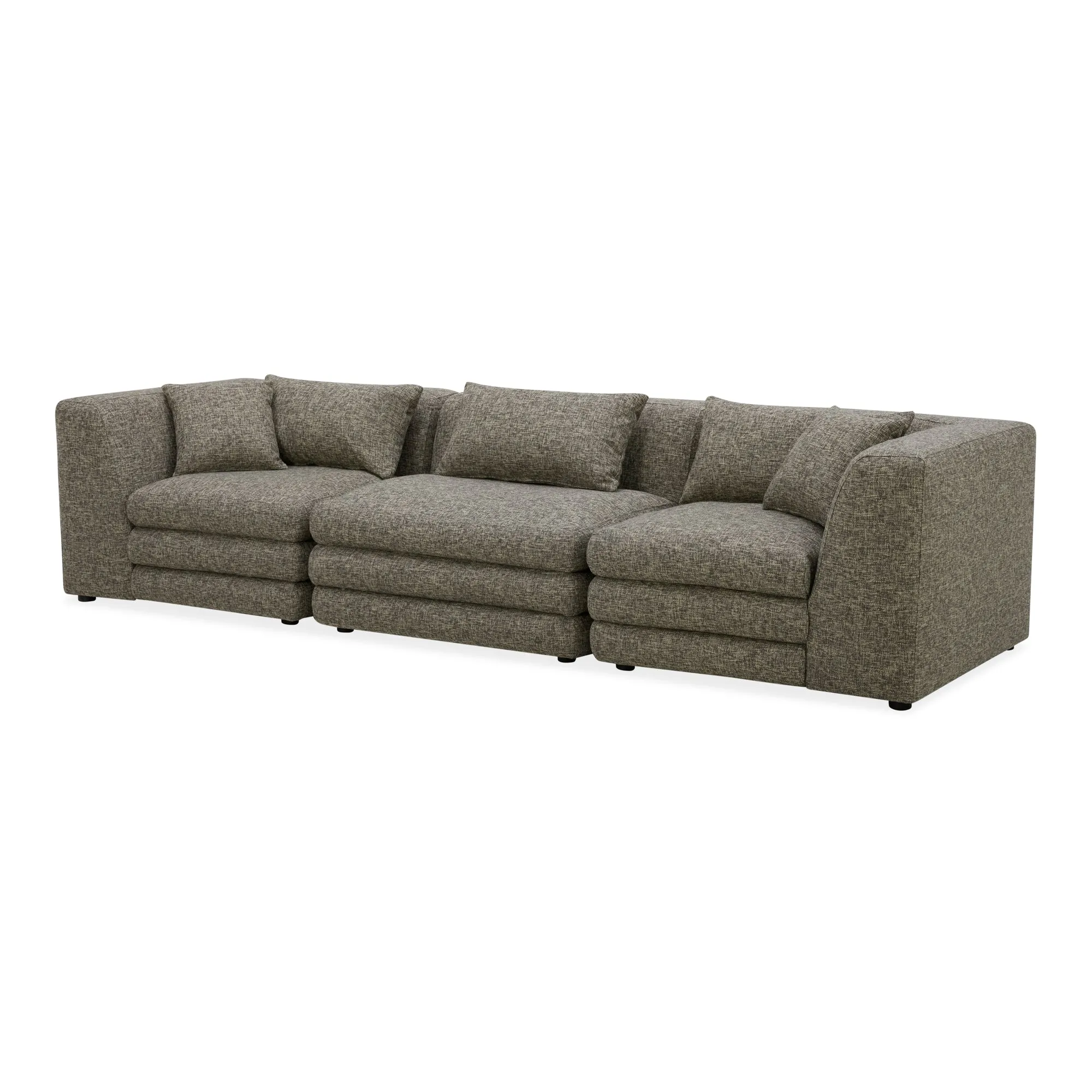 Moe's Home Collection Lowtide Modular Stone Tweed Sofa