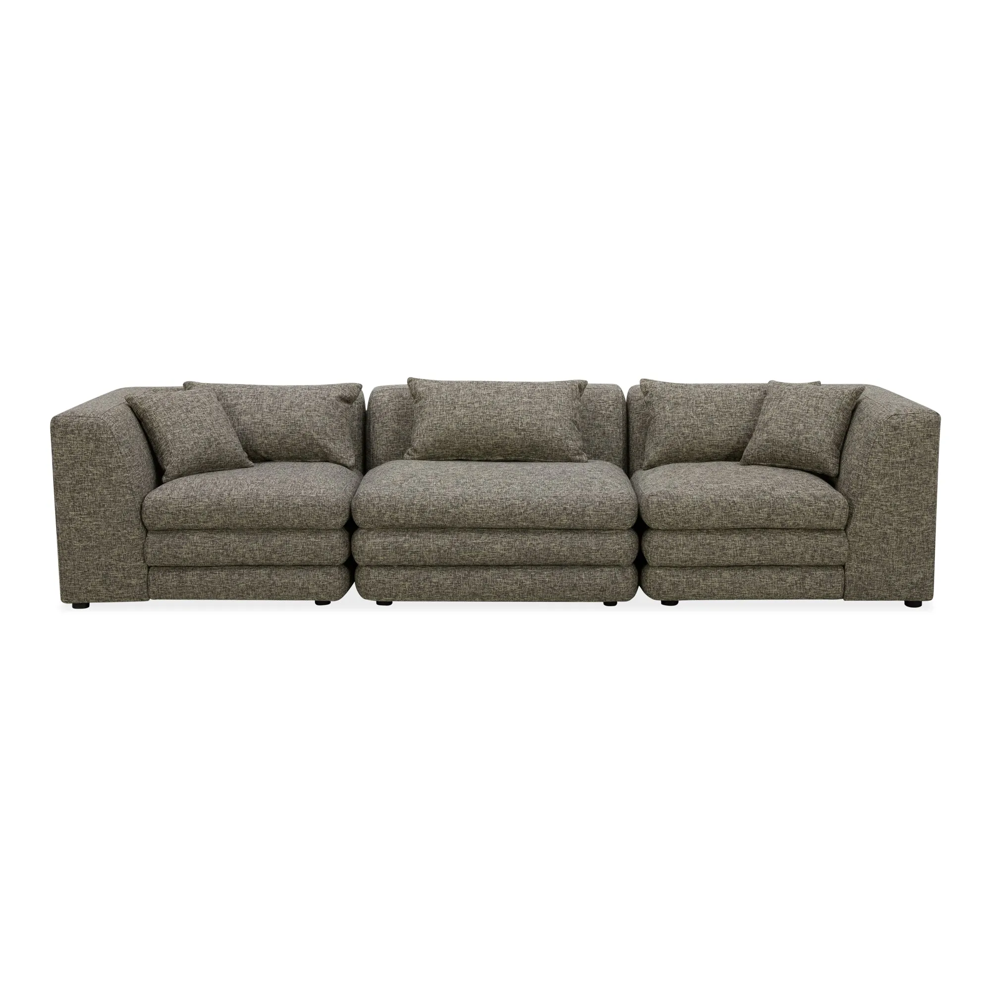 Moe's Home Collection Lowtide Modular Stone Tweed Sofa
