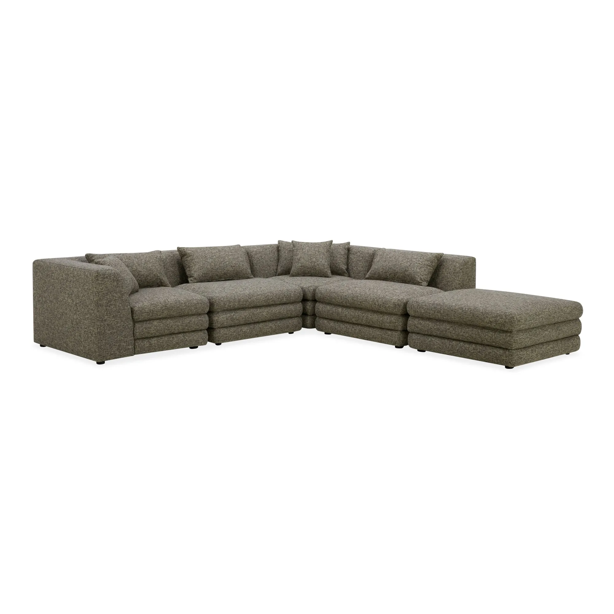 Moe's Home Collection Lowtide Stone Tweed Dream Modular Sectional