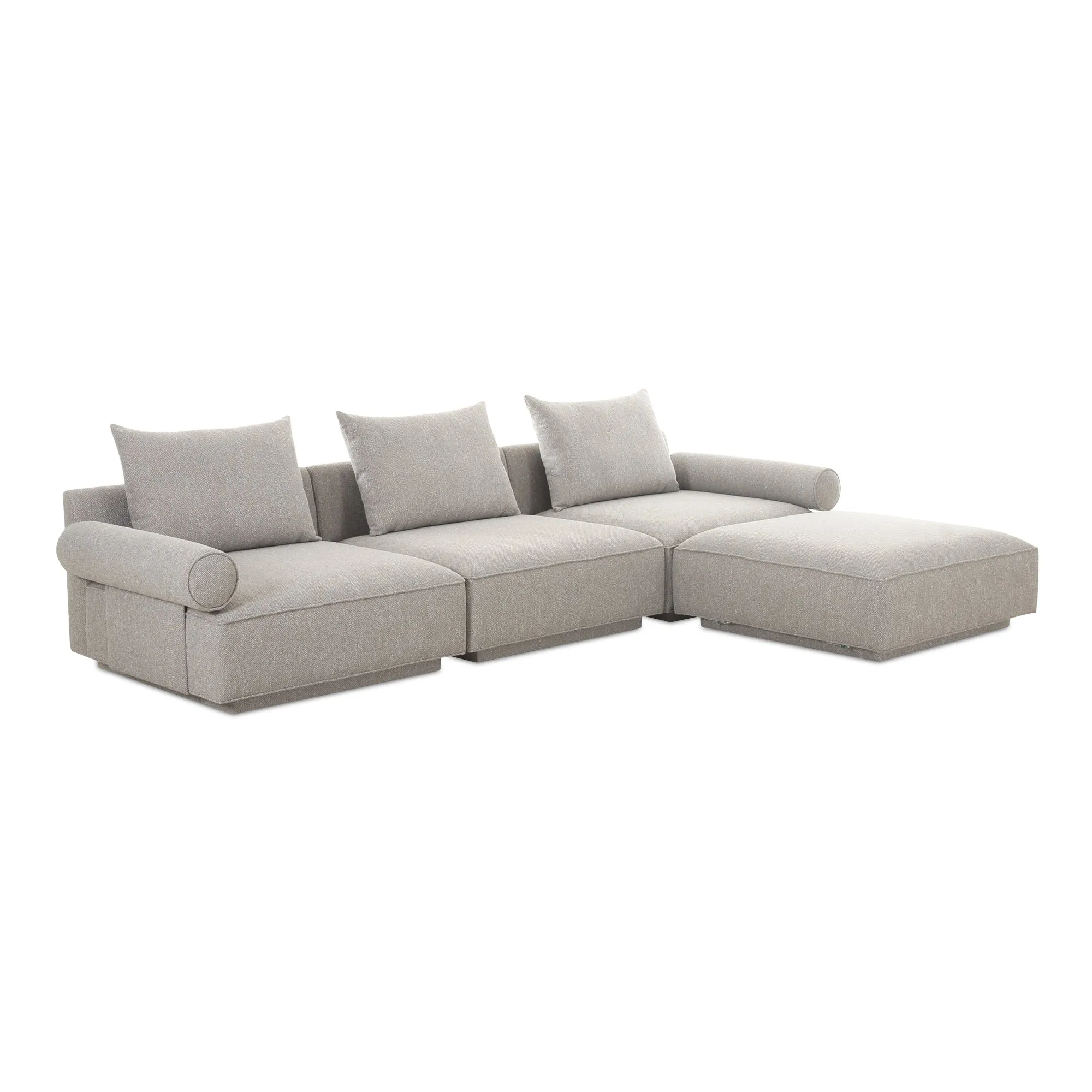 Moe's Home Collection Rosello Light Grey Lounge Modular Sectional