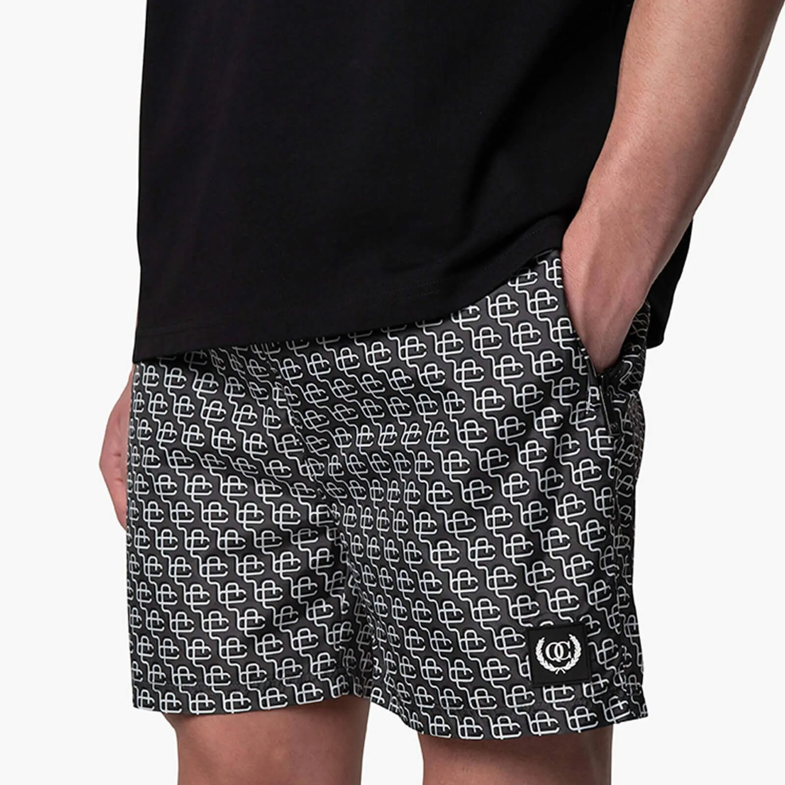 MONOGRAM SWIMSHORTS | ANTHRACITE/WHITE