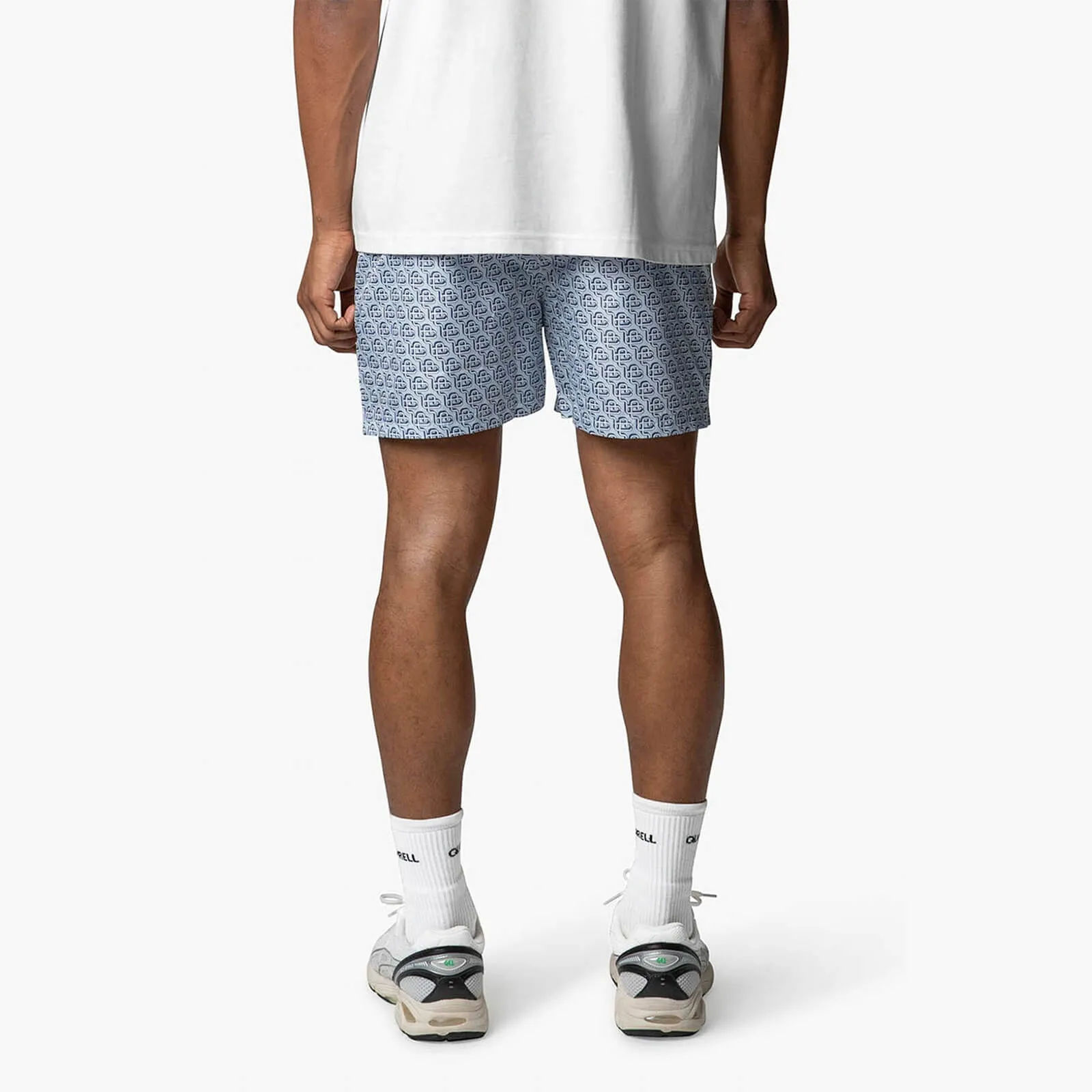 MONOGRAM SWIMSHORTS | LIGHT BLUE/WHITE