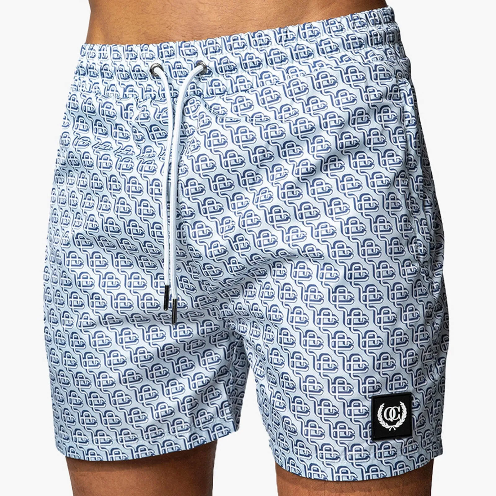 MONOGRAM SWIMSHORTS | LIGHT BLUE/WHITE
