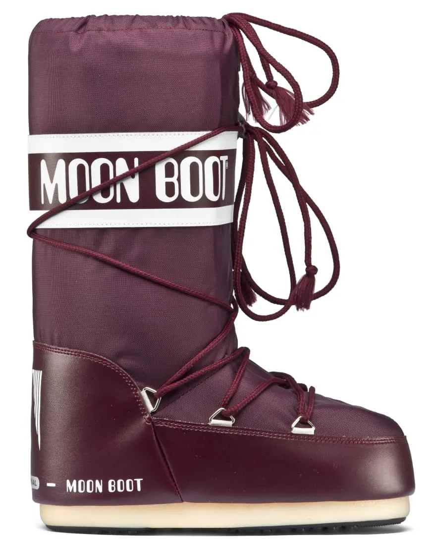 Moon Boot Nylon Classic Apres Ski in Burgundy