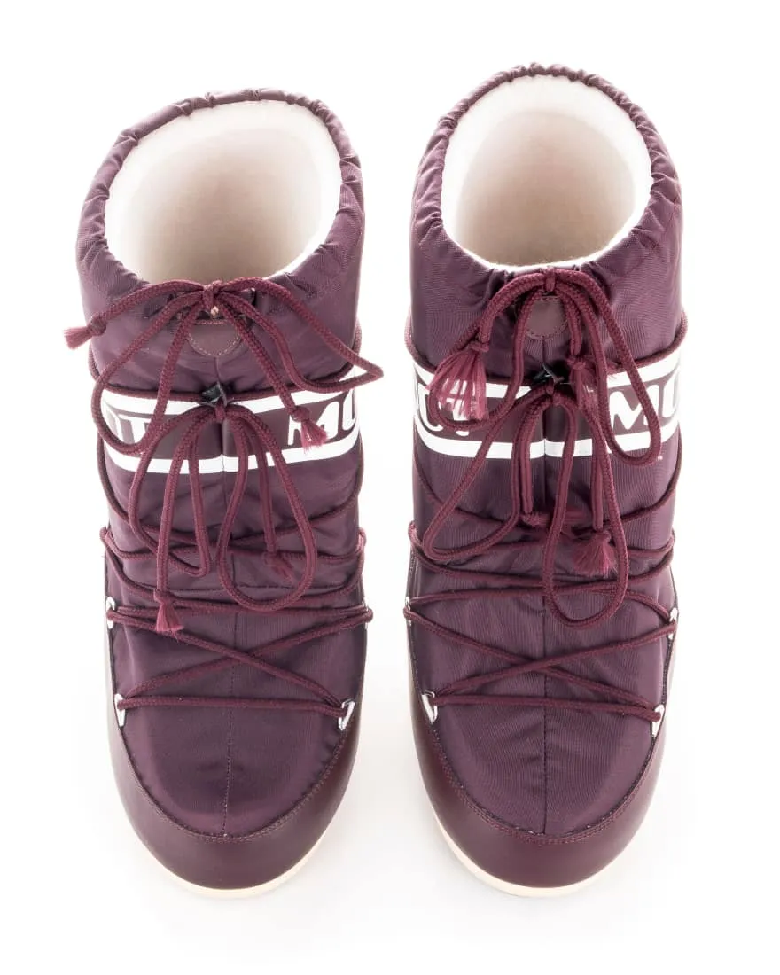 Moon Boot Nylon Classic Apres Ski in Burgundy