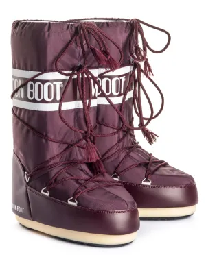 Moon Boot Nylon Classic Apres Ski in Burgundy