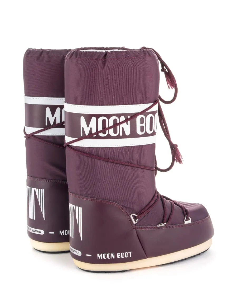 Moon Boot Nylon Classic Apres Ski in Burgundy