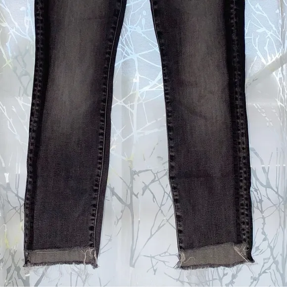 MOTHER GRAY BLACK MISSY MOODY RACER SIDE STRIPE HIGH WAISTED LOOKER SKINNY JEANS