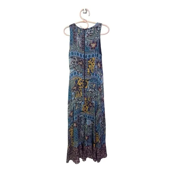 Nanette Lepore Sleeveless Lace-Up Multi-Mixed Animal Print HI Lo Ruffle Maxi