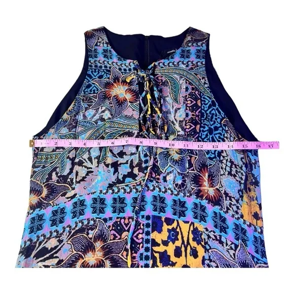 Nanette Lepore Sleeveless Lace-Up Multi-Mixed Animal Print HI Lo Ruffle Maxi