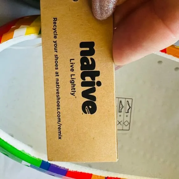 Native Jefferson Rainbow Stripe Slip-Ons NWT PRIDE Sustainable RARE
