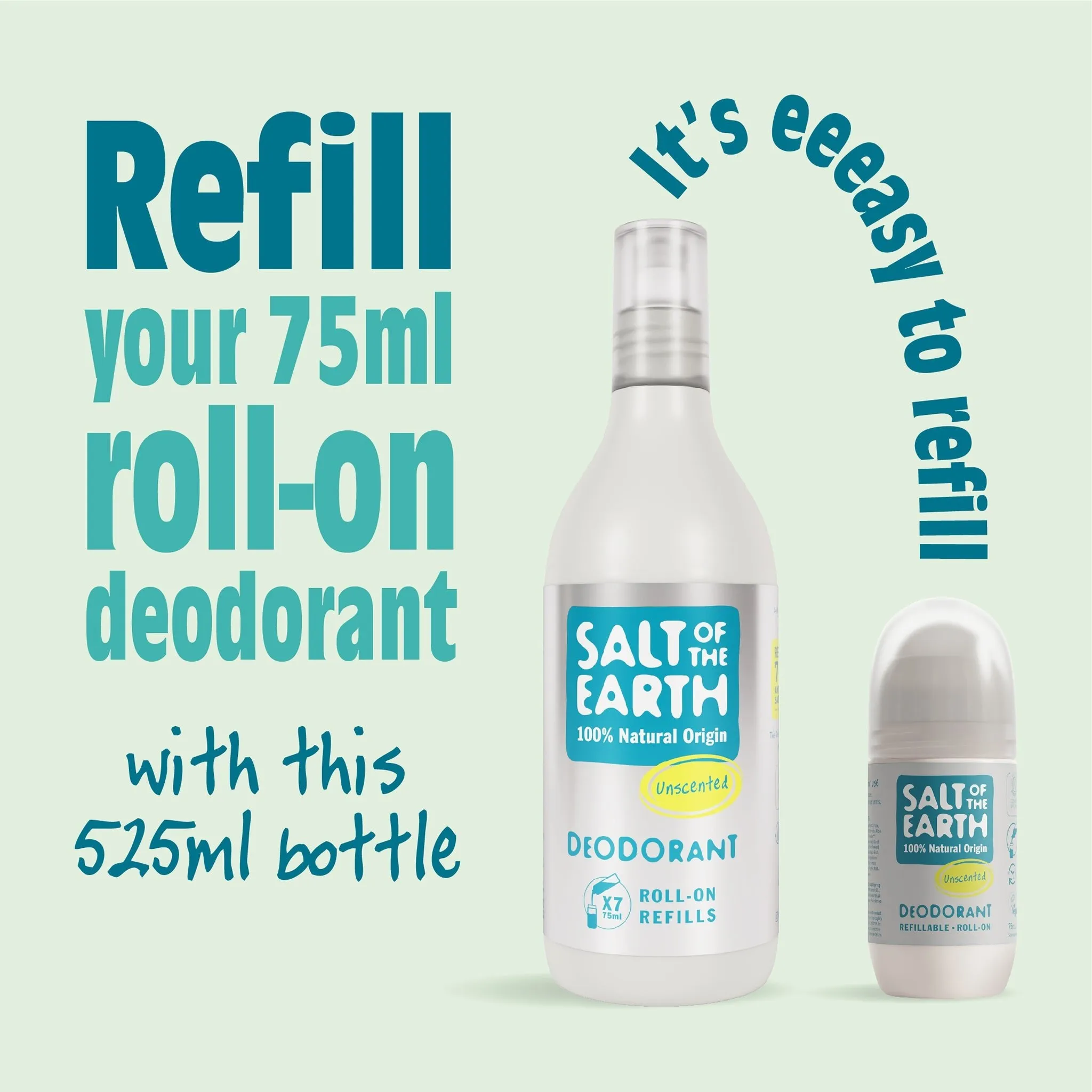 Natural Deodorant Refillable Roll-On | Unscented