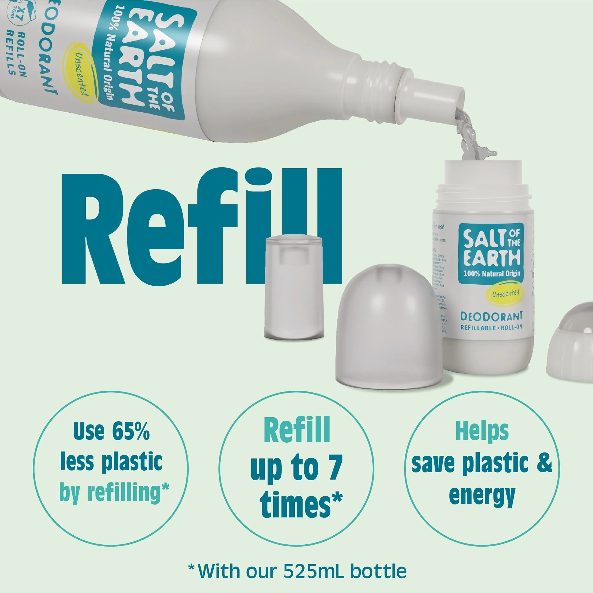 Natural Deodorant Refillable Roll-On | Unscented
