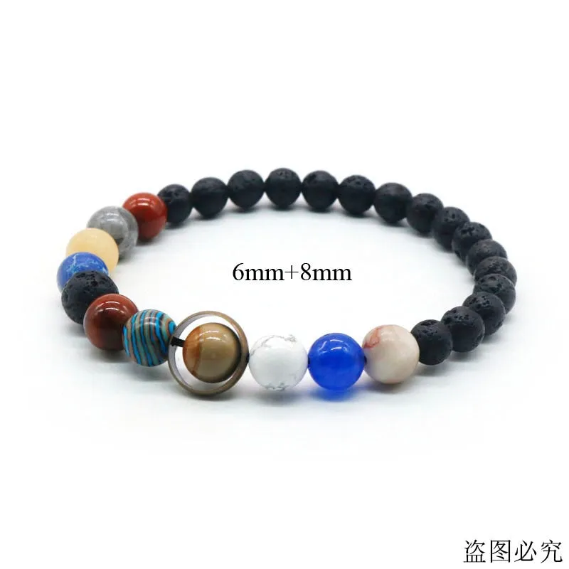 Natural Stone Solar System Bracelet