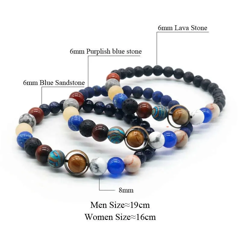 Natural Stone Solar System Bracelet