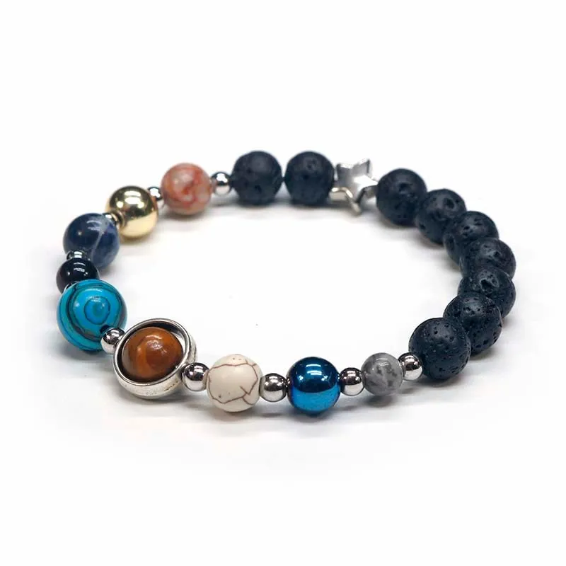 Natural Stone Solar System Bracelet