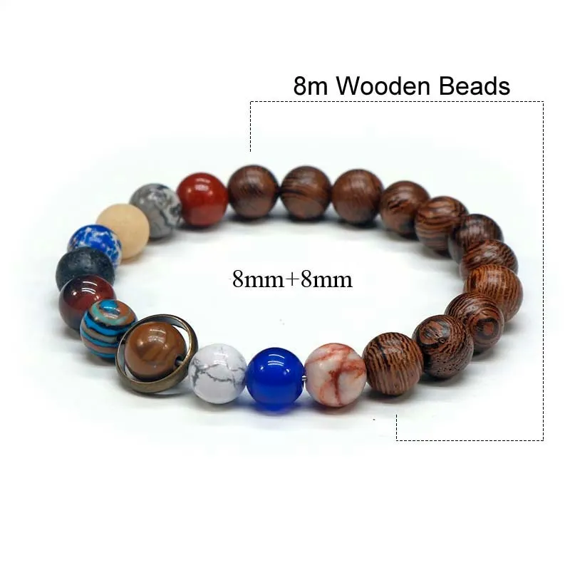 Natural Stone Solar System Bracelet