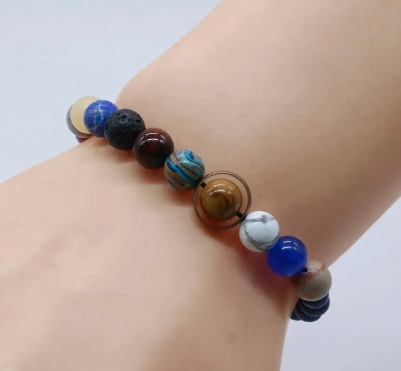 Natural Stone Solar System Bracelet