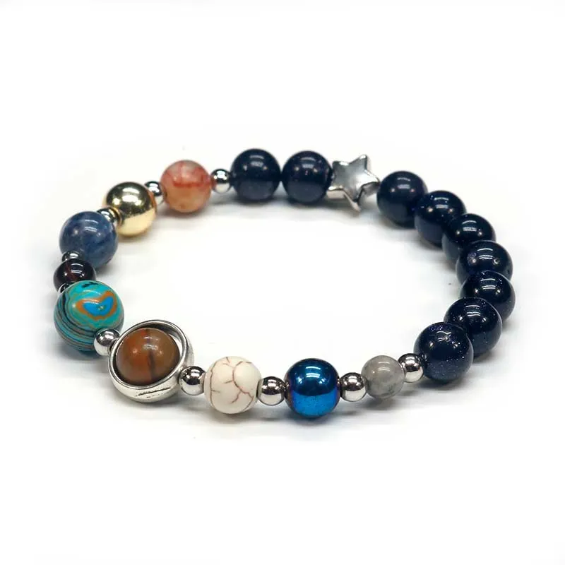 Natural Stone Solar System Bracelet