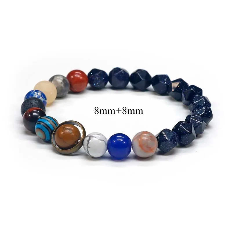 Natural Stone Solar System Bracelet