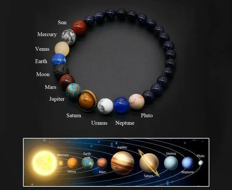 Natural Stone Solar System Bracelet