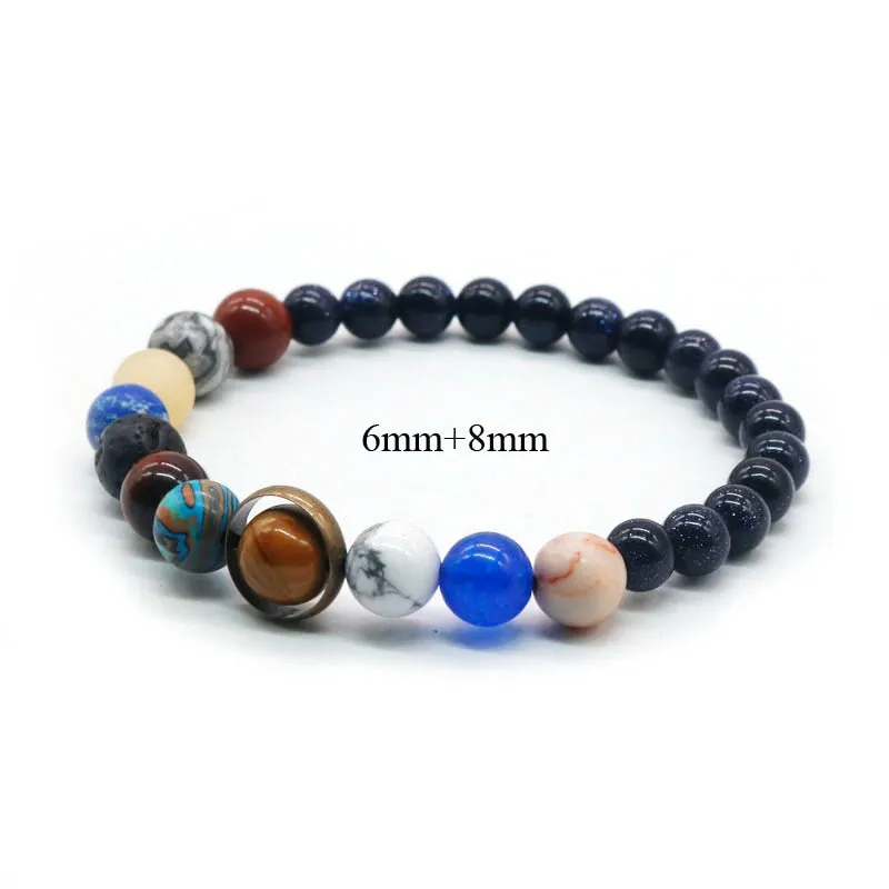 Natural Stone Solar System Bracelet