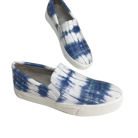 Naturalizer Aileen Slip-ons Blue Multi Tie Dye Leather Sneakers Size 7.5M