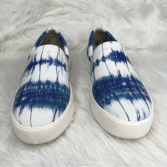 Naturalizer Aileen Slip-ons Blue Multi Tie Dye Leather Sneakers Size 7.5M