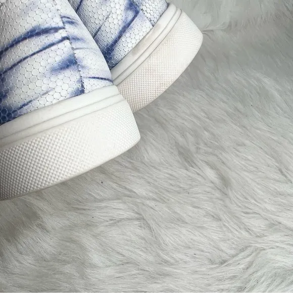 Naturalizer Aileen Slip-ons Blue Multi Tie Dye Leather Sneakers Size 7.5M