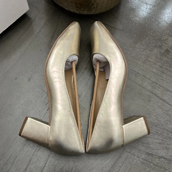 Naturalizer Karina Metallic Leather Block Heel Pumps (Narrow)