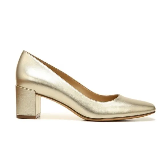 Naturalizer Karina Metallic Leather Block Heel Pumps (Narrow)