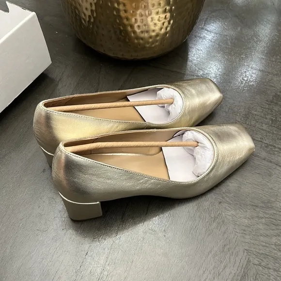 Naturalizer Karina Metallic Leather Block Heel Pumps (Narrow)