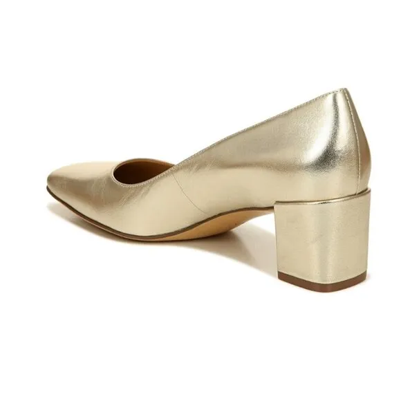 Naturalizer Karina Metallic Leather Block Heel Pumps (Narrow)