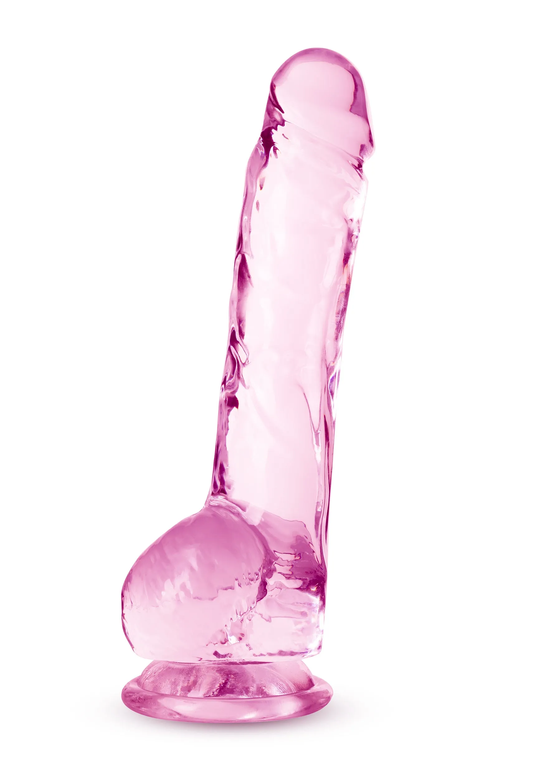 Naturally Yours - 8 Inch Crystalline Dildo - Rose