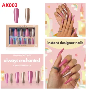 NEW AWSMCOLOR BALLERINA ENCHANTED PRESS ONS MID LENGTH! ALL IN ONE SET!