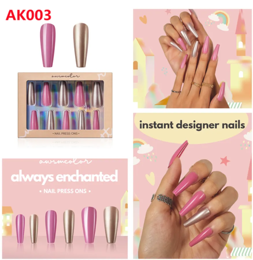 NEW AWSMCOLOR BALLERINA ENCHANTED PRESS ONS MID LENGTH! ALL IN ONE SET!