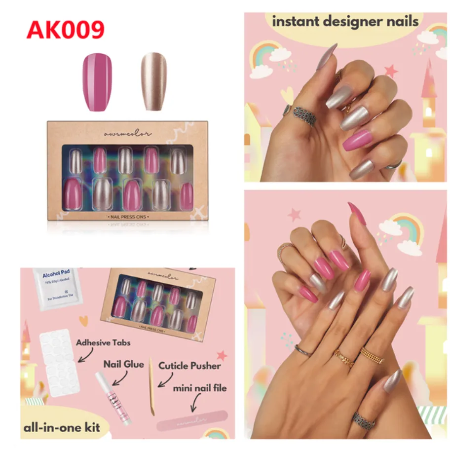 NEW AWSMCOLOR BALLERINA PRESS ONS SHORT LENGTH! ALL IN ONE SET !